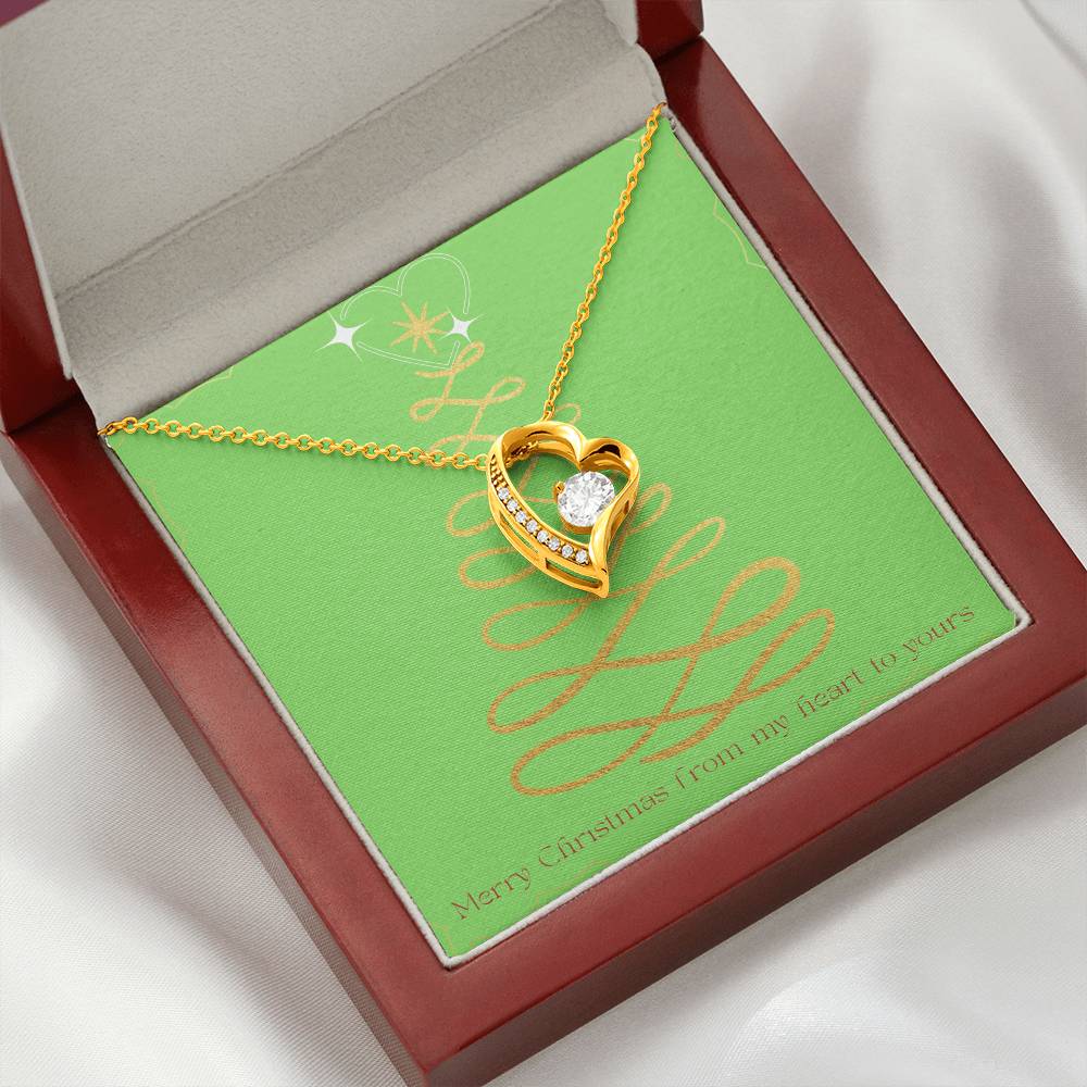 Merry Christmas Forever Heart Necklace