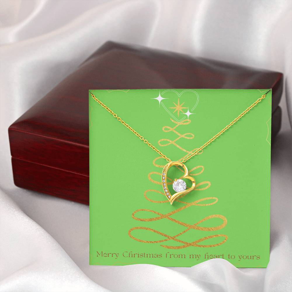 Merry Christmas Forever Heart Necklace