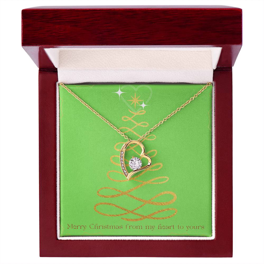 Merry Christmas Forever Heart Necklace