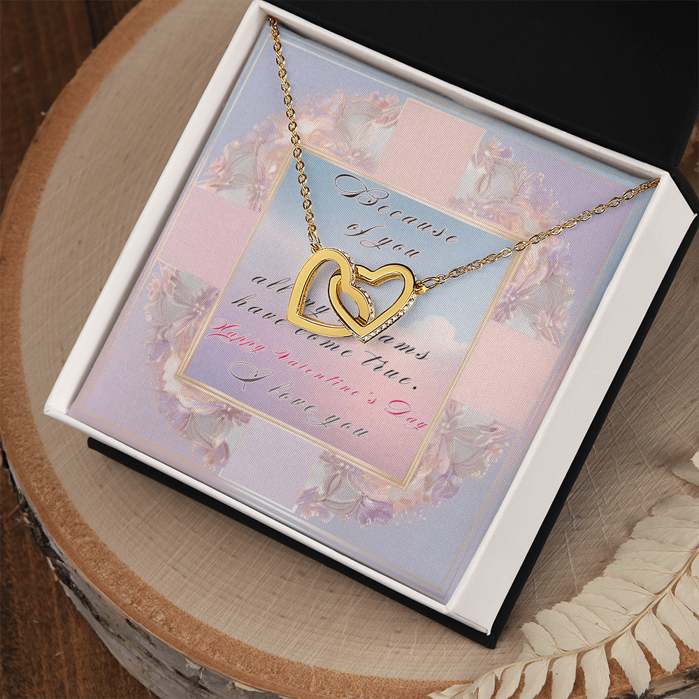 Happy Valentine's Interlocking Hearts Necklace