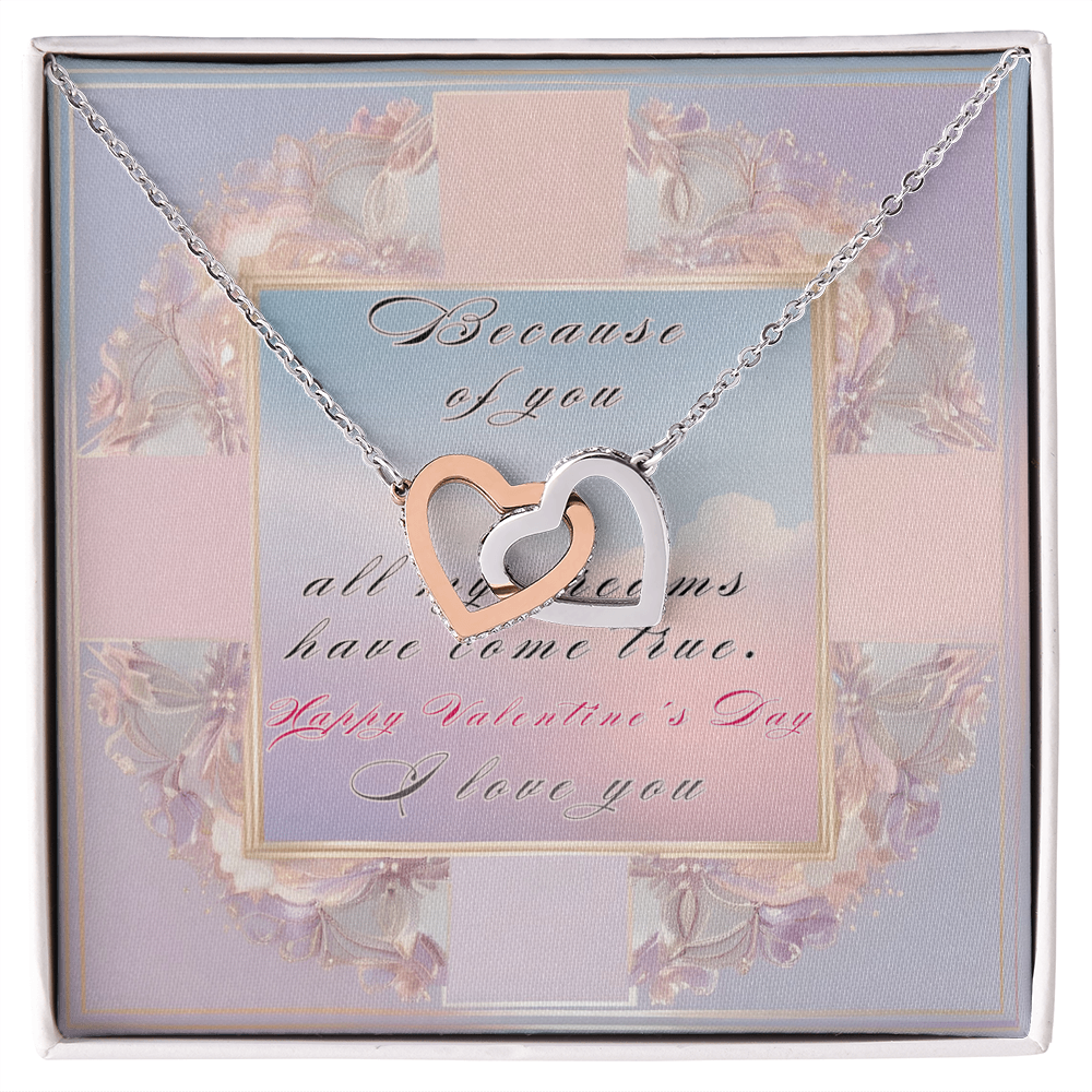 Happy Valentine's Interlocking Hearts Necklace