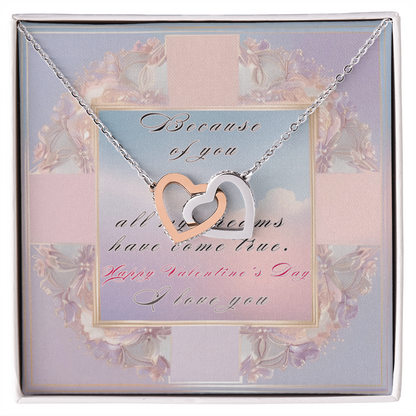 Happy Valentine's Interlocking Hearts Necklace