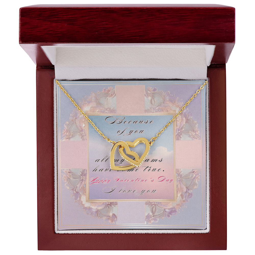 Happy Valentine's Interlocking Hearts Necklace