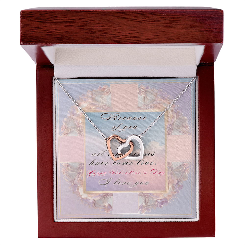 Happy Valentine's Interlocking Hearts Necklace