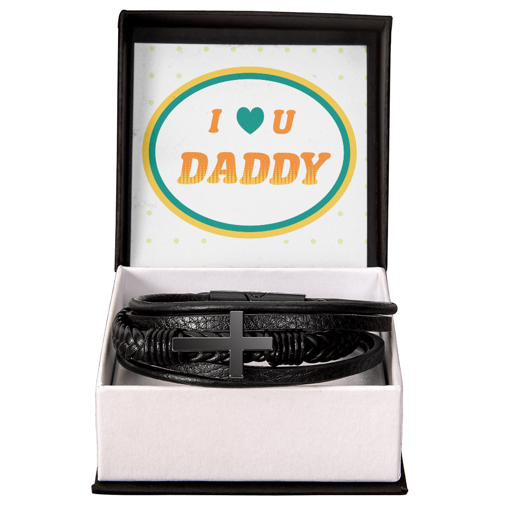 Men's Cross Bracelet with Message Card