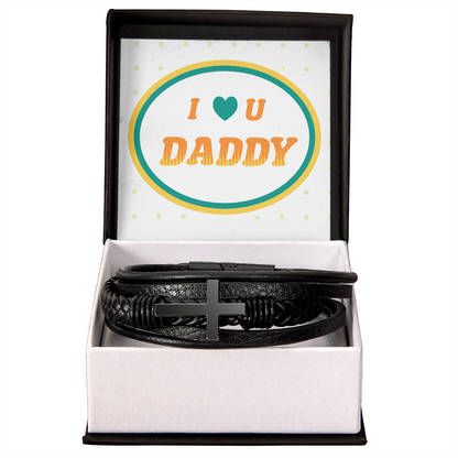 Men's Cross Bracelet with Message Card
