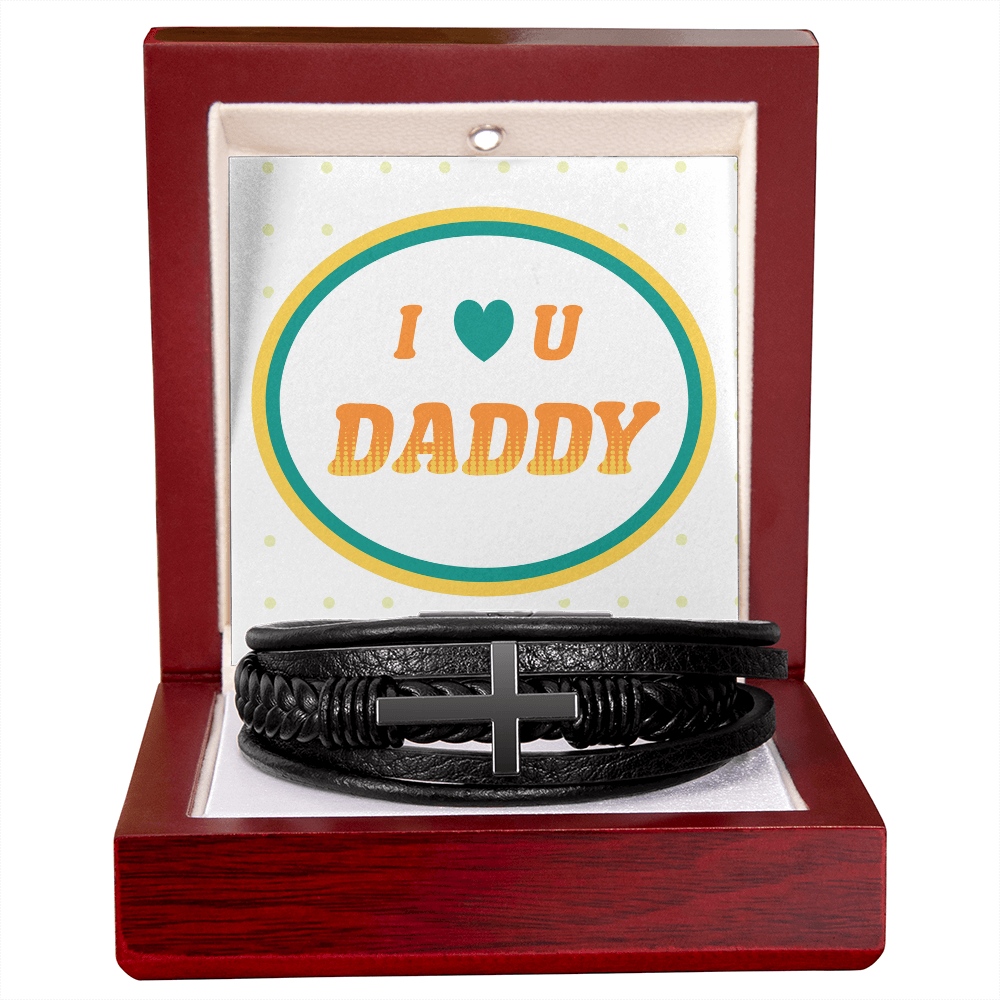 Men's Cross Bracelet with Message Card