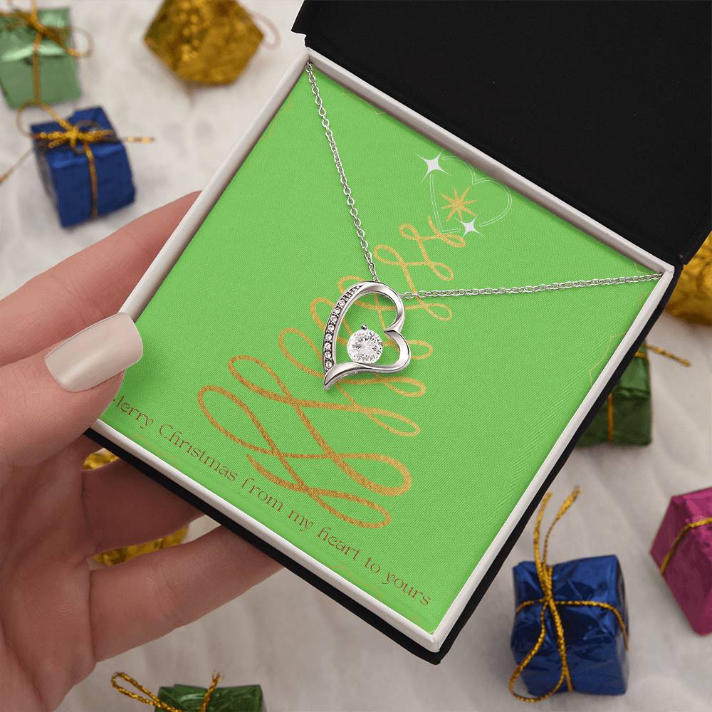 Merry Christmas Forever Heart Necklace