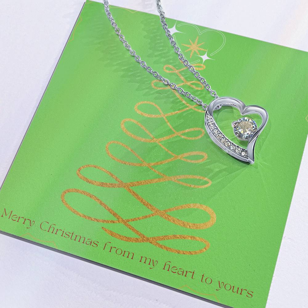 Merry Christmas Forever Heart Necklace