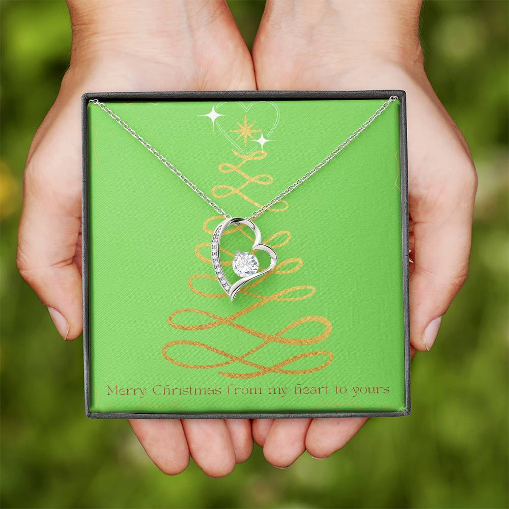 Merry Christmas Forever Heart Necklace