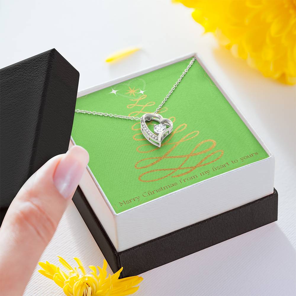 Merry Christmas Forever Heart Necklace