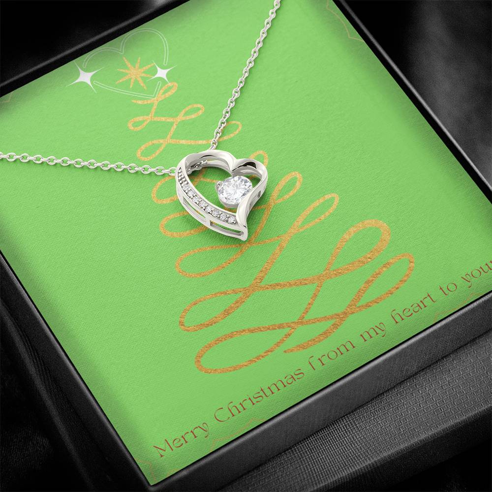 Merry Christmas Forever Heart Necklace