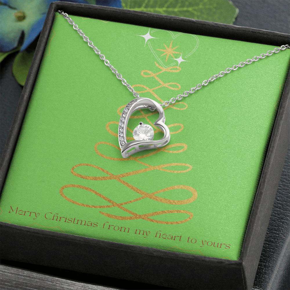 Merry Christmas Forever Heart Necklace