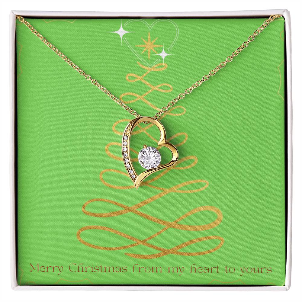 Merry Christmas Forever Heart Necklace
