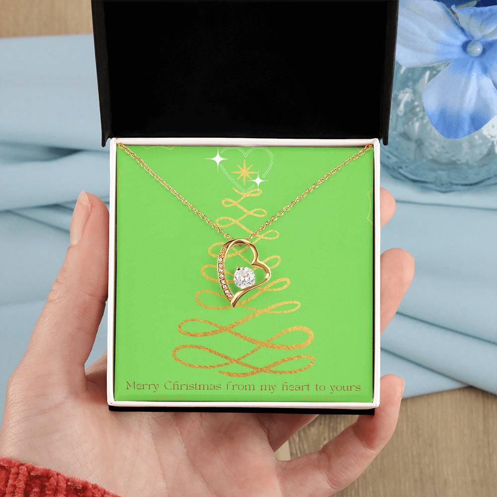 Merry Christmas Forever Heart Necklace