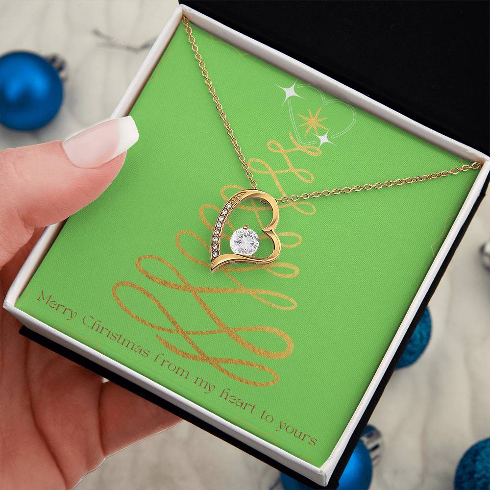 Merry Christmas Forever Heart Necklace