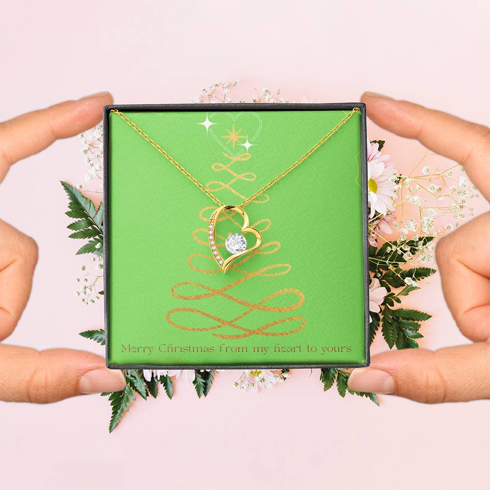 Merry Christmas Forever Heart Necklace