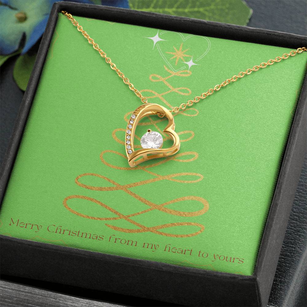 Merry Christmas Forever Heart Necklace