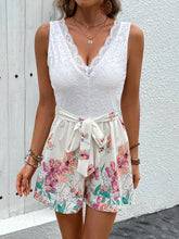 Load image into Gallery viewer, Lace Printed V-Neck Sleeveless Romper