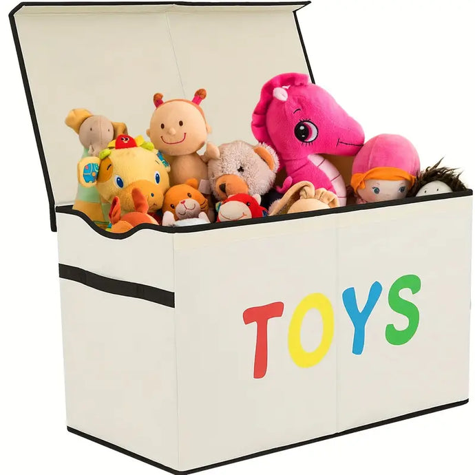 Large Toy Box with Lid (Beige)