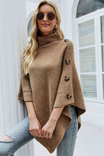 Load image into Gallery viewer, Turtleneck Buttoned Poncho
