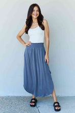 Load image into Gallery viewer, Full Size High Waist Scoop Hem Maxi Skirt in Dusty Blue