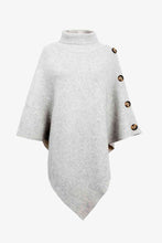 Load image into Gallery viewer, Turtleneck Buttoned Poncho