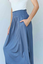 Load image into Gallery viewer, Full Size High Waist Scoop Hem Maxi Skirt in Dusty Blue
