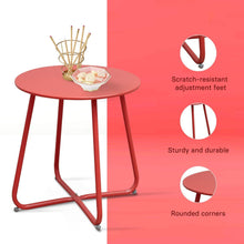 Load image into Gallery viewer, Mydepot SR Steel Patio Side Table, Weather Resistant Outdoor Round End Table