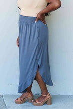 Load image into Gallery viewer, Full Size High Waist Scoop Hem Maxi Skirt in Dusty Blue
