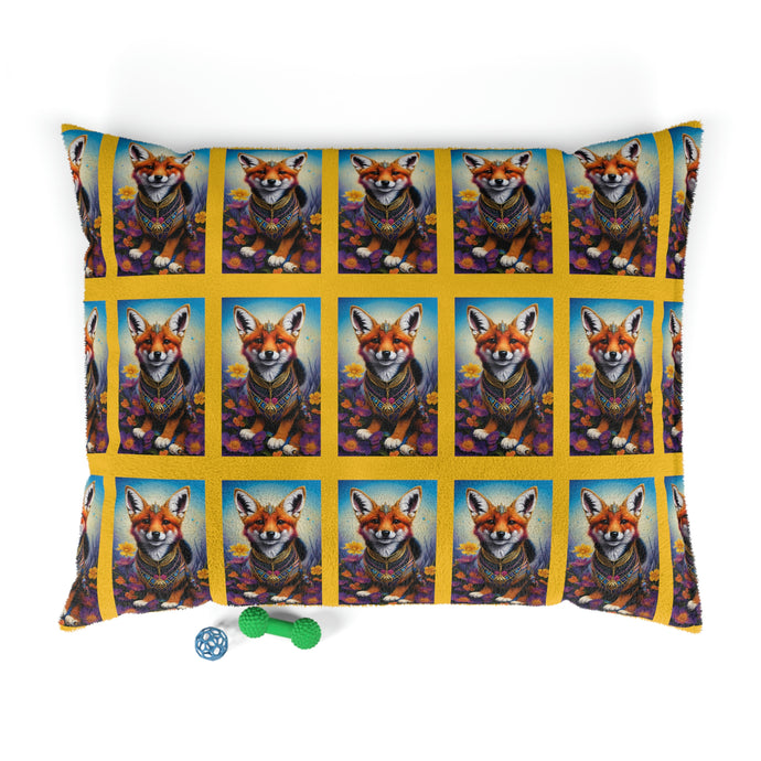 Pet Bed Foxy Gold Print
