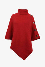 Load image into Gallery viewer, Turtleneck Buttoned Poncho