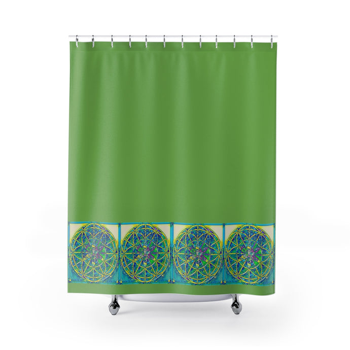 Shower Curtains Green Mediterranean