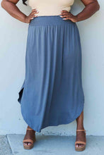 Load image into Gallery viewer, Full Size High Waist Scoop Hem Maxi Skirt in Dusty Blue