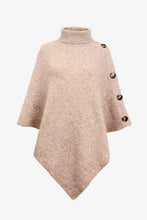 Load image into Gallery viewer, Turtleneck Buttoned Poncho