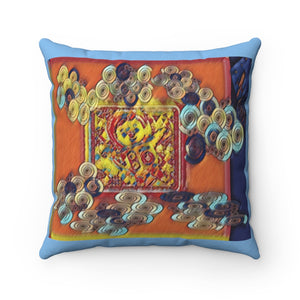 Square Pillow Custom Space Force One trimmed with blue border
