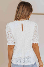 Load image into Gallery viewer, Lace V-Neck Flounce Sleeve Top