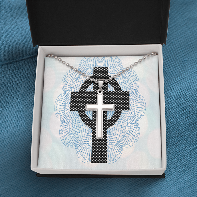 Cross Necklace Sacred Geometry 22 inch ball chain