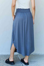 Load image into Gallery viewer, Full Size High Waist Scoop Hem Maxi Skirt in Dusty Blue