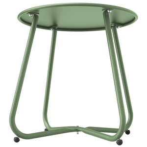 Mydepot SR Steel Patio Side Table, Weather Resistant Outdoor Round End Table