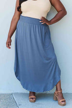 Load image into Gallery viewer, Full Size High Waist Scoop Hem Maxi Skirt in Dusty Blue