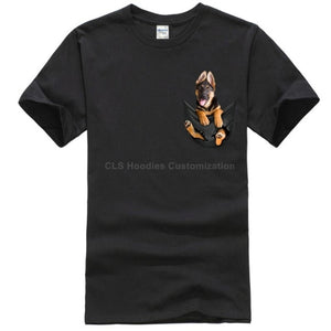 German Shepherd In Pocket T-Shirt MY DOG!