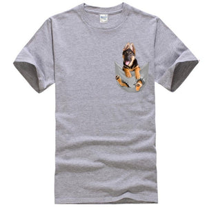 German Shepherd In Pocket T-Shirt MY DOG!