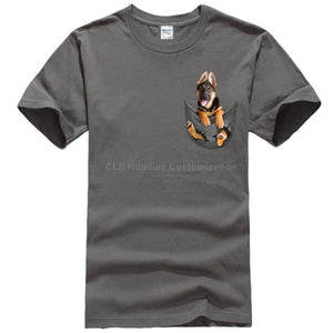 German Shepherd In Pocket T-Shirt MY DOG!