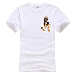 German Shepherd In Pocket T-Shirt MY DOG!