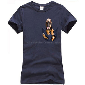 German Shepherd In Pocket T-Shirt MY DOG!