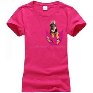 German Shepherd In Pocket T-Shirt MY DOG!