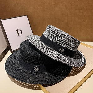Round Flat Top Straw Hat Fabulous Quality