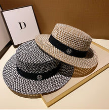 Load image into Gallery viewer, Round Flat Top Straw Hat Fabulous Quality