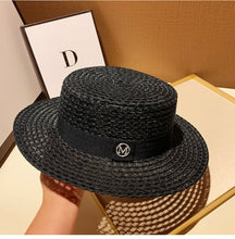 Load image into Gallery viewer, Round Flat Top Straw Hat Fabulous Quality